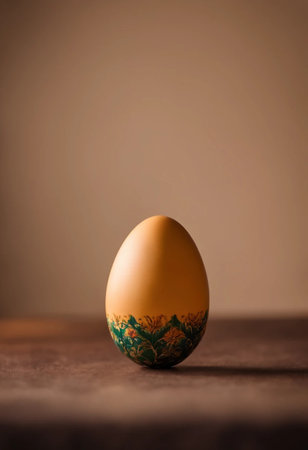 Easter egg on a wooden background. Selective focus. Holiday.の素材