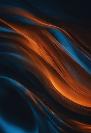 abstract background with smooth lines in orange and blue colors, computer generated imagesの素材