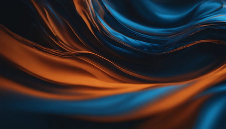 abstract background with smooth lines and waves in blue and orange colorsの素材