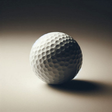 a golf ball in a minimalist, studio-style settingの素材