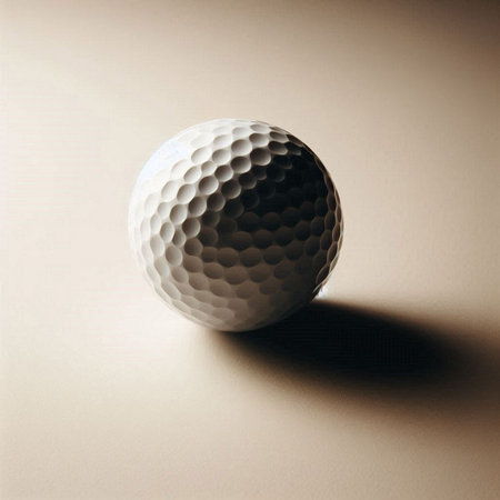 a golf ball in a minimalist, studio-style settingの素材