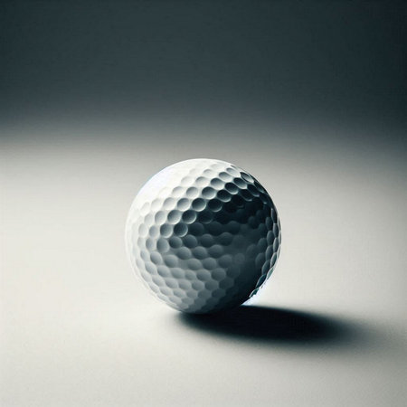 a golf ball in a minimalist, studio-style settingの素材