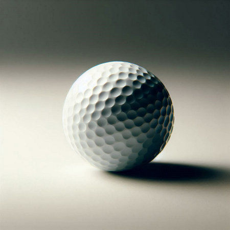 a golf ball in a minimalist, studio-style settingの素材