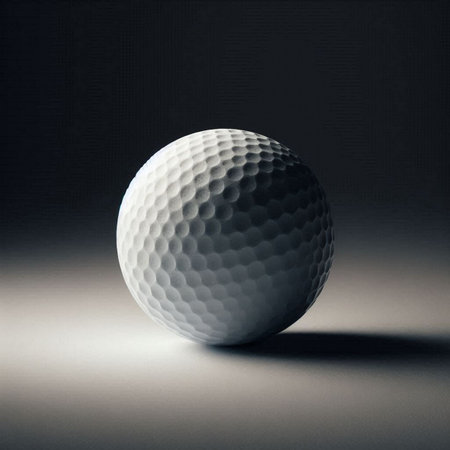 a golf ball in a minimalist, studio-style settingの素材