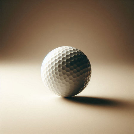 a golf ball in a minimalist, studio-style settingの素材
