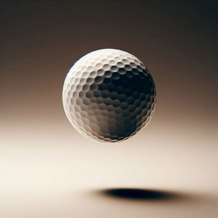 a golf ball in a minimalist, studio-style settingの素材