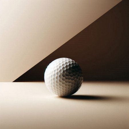 a golf ball in a minimalist, studio-style settingの素材