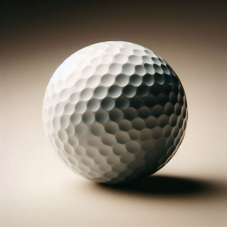 a golf ball in a minimalist, studio-style settingの素材
