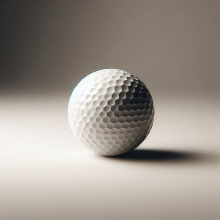 a golf ball in a minimalist, studio-style settingの素材