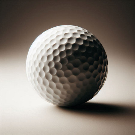a golf ball in a minimalist, studio-style settingの素材