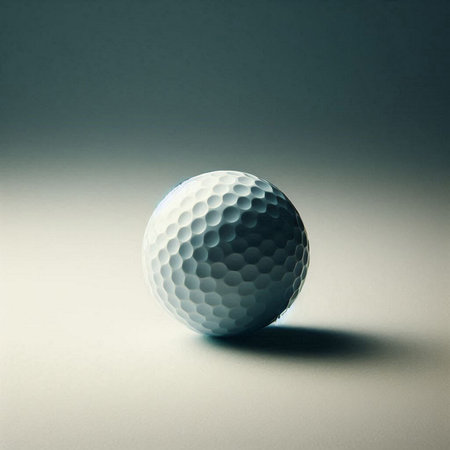 a golf ball in a minimalist, studio-style settingの素材