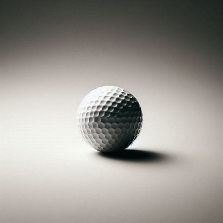 a golf ball in a minimalist, studio-style settingの素材