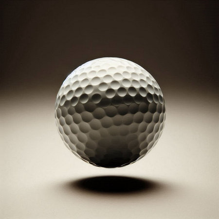 a golf ball in a minimalist, studio-style settingの素材