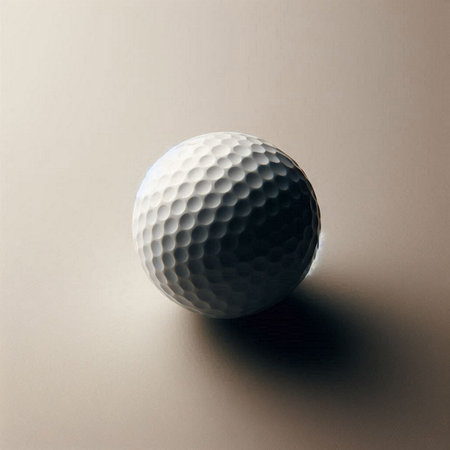 a golf ball in a minimalist, studio-style settingの素材