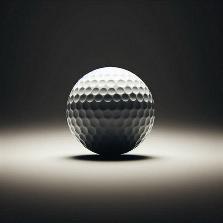 a golf ball in a minimalist, studio-style settingの素材