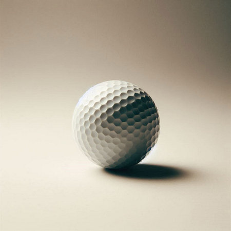 a golf ball in a minimalist, studio-style settingの素材