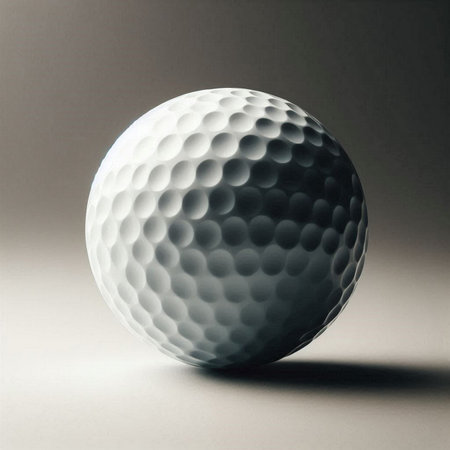 a golf ball in a minimalist, studio-style settingの素材