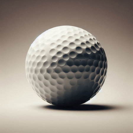a golf ball in a minimalist, studio-style settingの素材