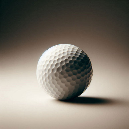a golf ball in a minimalist, studio-style settingの素材