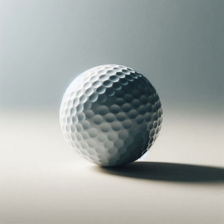 a golf ball in a minimalist, studio-style settingの素材