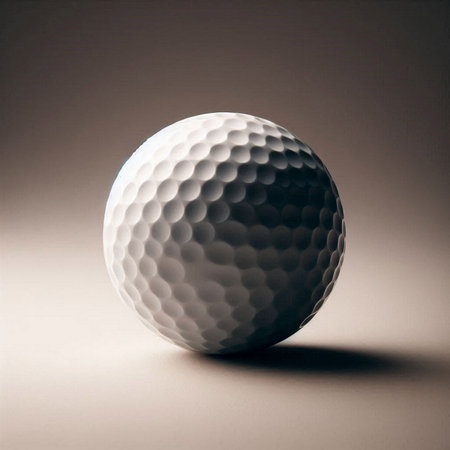 a golf ball in a minimalist, studio-style settingの素材