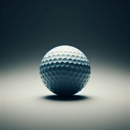 a golf ball in a minimalist, studio-style settingの素材