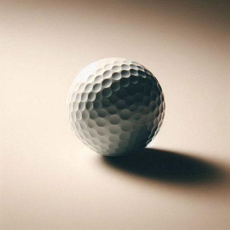a golf ball in a minimalist, studio-style settingの素材