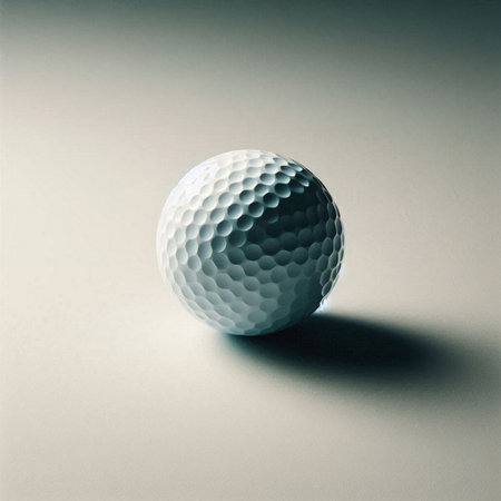 a golf ball in a minimalist, studio-style settingの素材