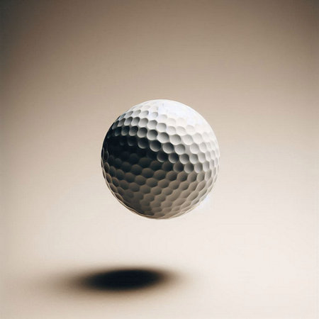 a golf ball in a minimalist, studio-style settingの素材