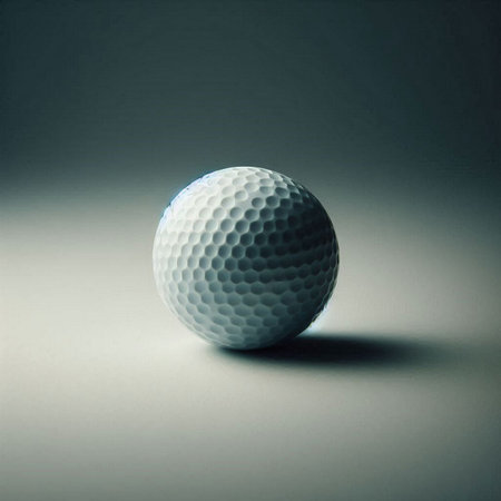 a golf ball in a minimalist, studio-style settingの素材