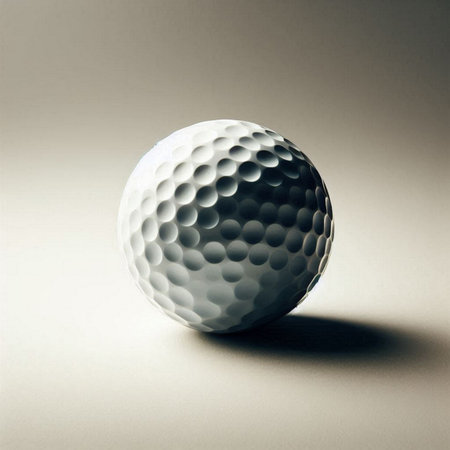 a golf ball in a minimalist, studio-style settingの素材