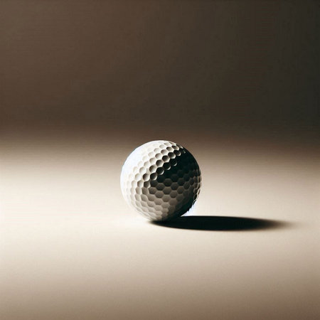 a golf ball in a minimalist, studio-style settingの素材