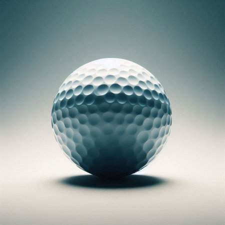 a golf ball in a minimalist, studio-style settingの素材