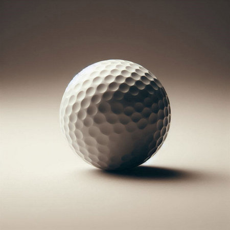Golf ball on a white background. Close-up. Toned.の素材