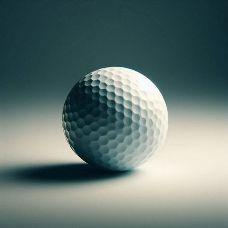 a golf ball in a minimalist, studio-style settingの素材