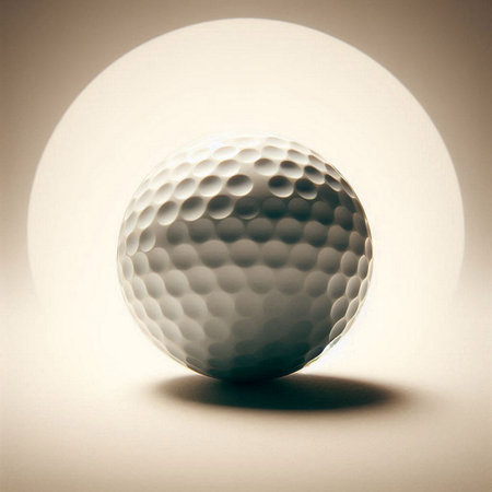 a golf ball in a minimalist, studio-style settingの素材