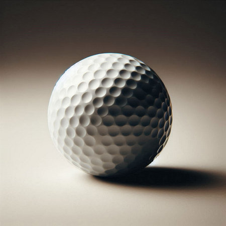 a golf ball in a minimalist, studio-style settingの素材