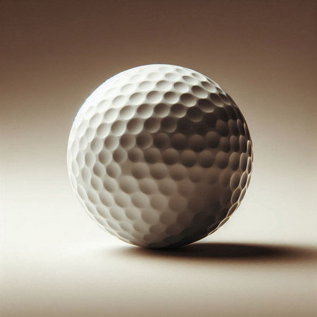 a golf ball in a minimalist, studio-style settingの素材
