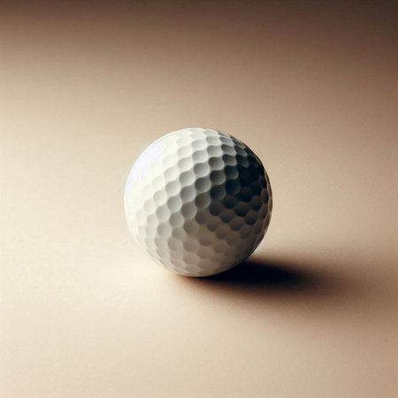 a golf ball in a minimalist, studio-style settingの素材