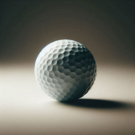 a golf ball in a minimalist, studio-style settingの素材