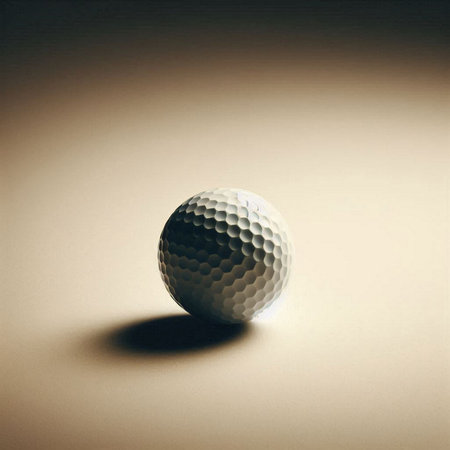 a golf ball in a minimalist, studio-style settingの素材