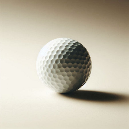 a golf ball in a minimalist, studio-style settingの素材