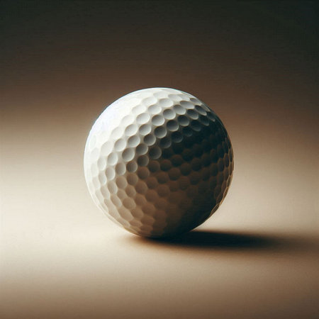 a golf ball in a minimalist, studio-style settingの素材