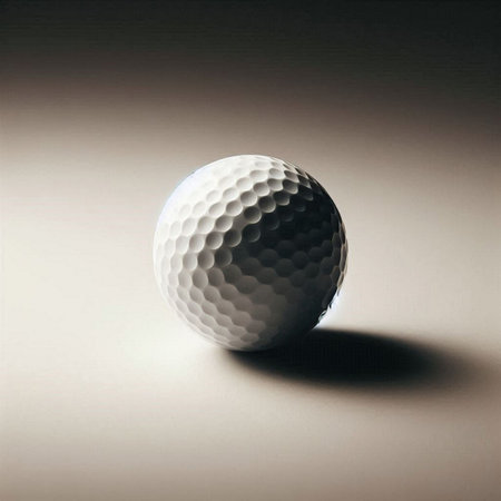 a golf ball in a minimalist, studio-style settingの素材