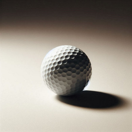 a golf ball in a minimalist, studio-style settingの素材
