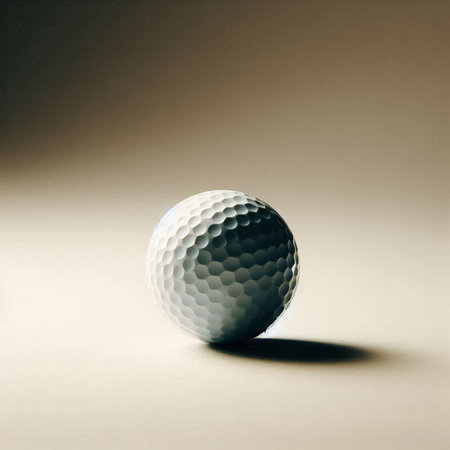 a golf ball in a minimalist, studio-style settingの素材