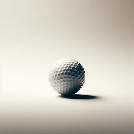 a golf ball in a minimalist, studio-style settingの素材