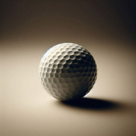 a golf ball in a minimalist, studio-style settingの素材