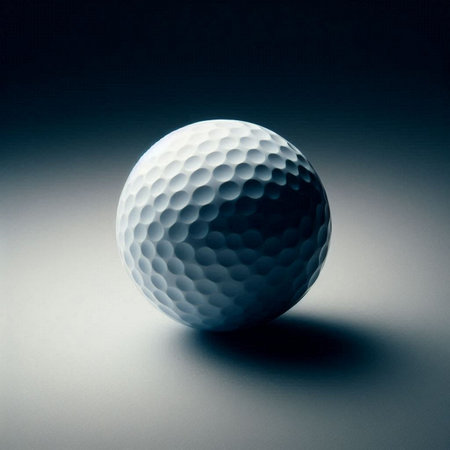 a golf ball in a minimalist, studio-style settingの素材