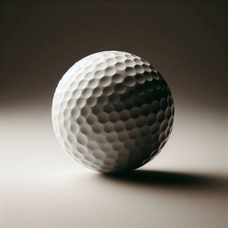 a golf ball in a minimalist, studio-style settingの素材